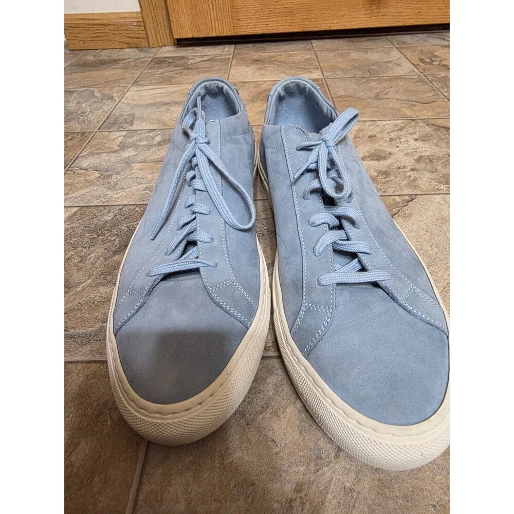 COMMON PROJECTS OG Achilles‎ Low Sneakers in Powder Blue Nubuck Leather EU 45 12